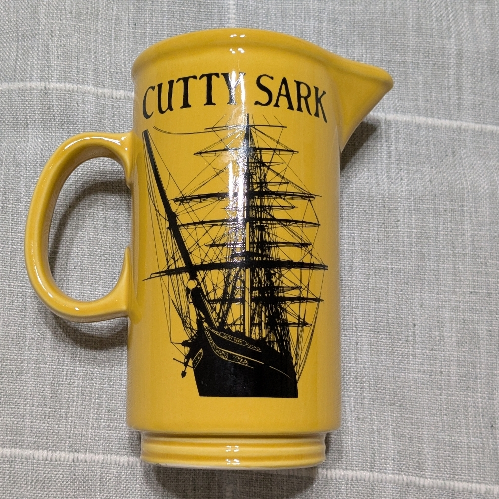 Vintage Cutty Sark Yellow Ceramic Pitcher